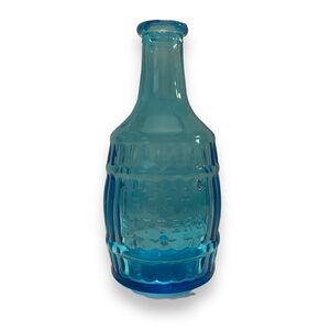 Vintage Wheaton Glass Miniature Barrel Root Bitter Blue Glass Bottle
